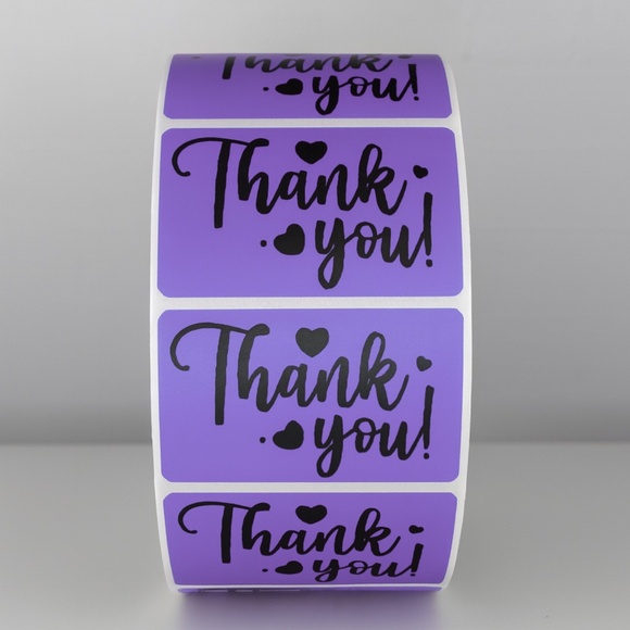 Thank You Stickers Purple Heart | Small Business Packaging Labels Cute - Picture 4 of 11